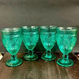 Pioneer Woman "Adeline" Turquoise Glass GOBLET 6.5” Replacement